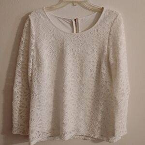 Calvin Klein White Lace Blouse